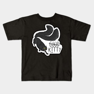 G̶o̶o̶d̶ Kitty Die-cut Long Hair Yellow Eyes Kids T-Shirt